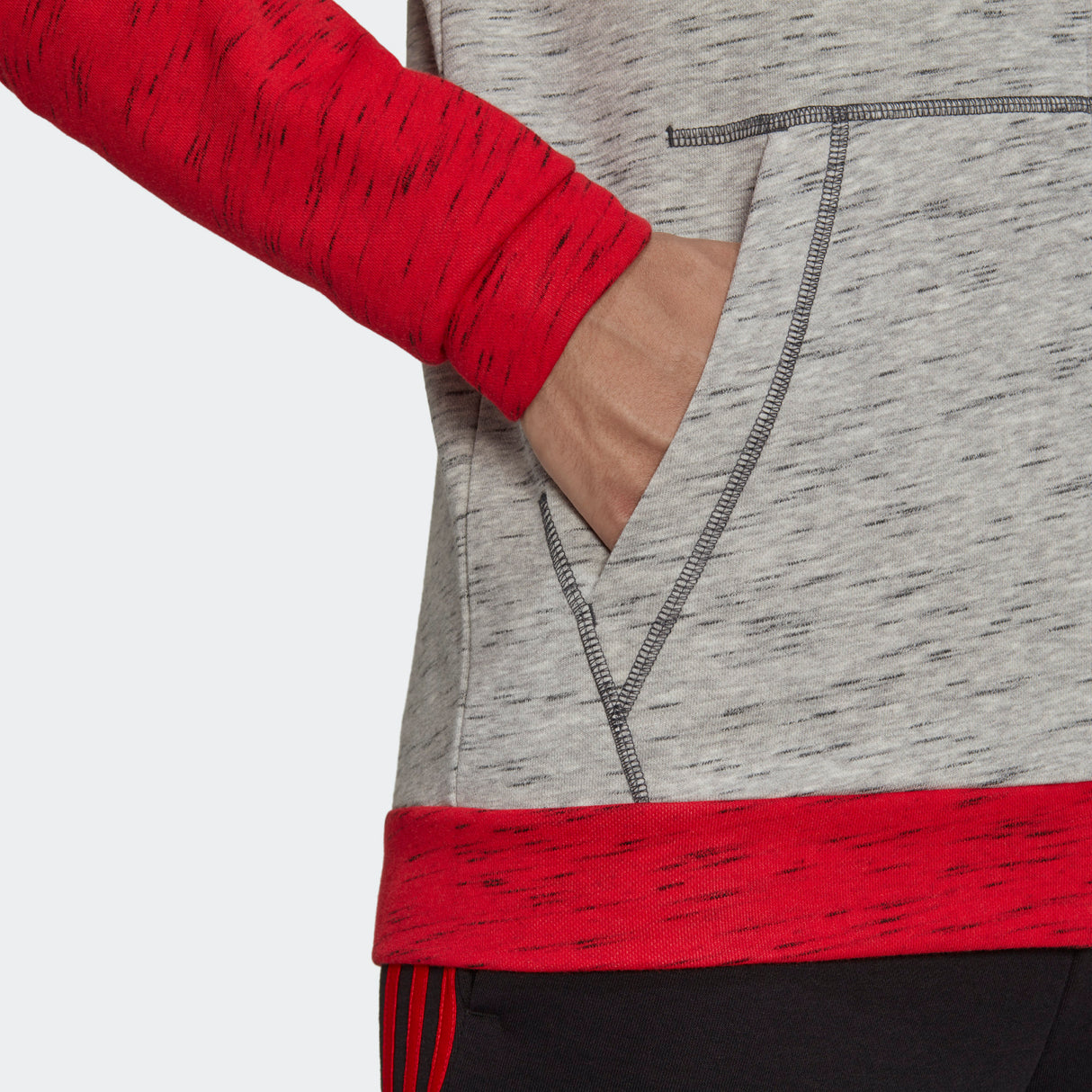 adidas Essentials Melange Small Logo Full Zip Hoodie - Mens Casual