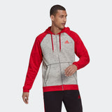 adidas Essentials Melange Small Logo Full Zip Hoodie - Mens Casual