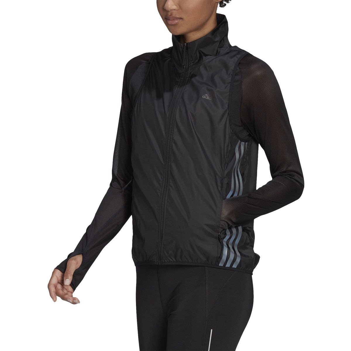 adidas Run Icon 3 Stripe Wind Running Vest - Womens Running