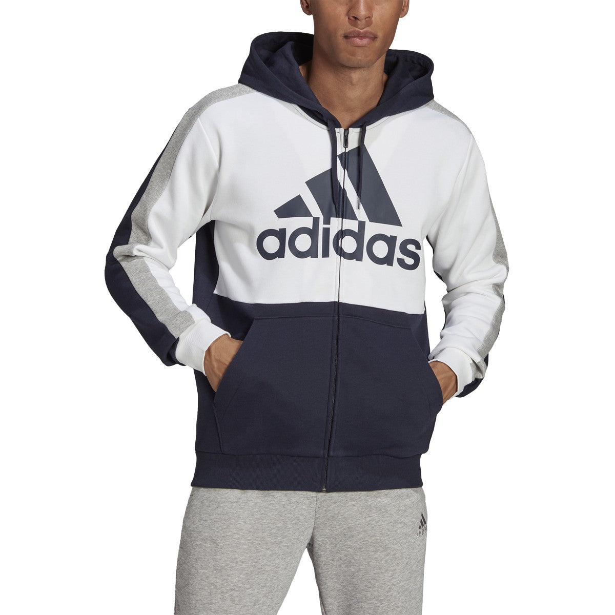 adidas Essentials ColorBlock Full-Zip Hoodie - Mens Casual