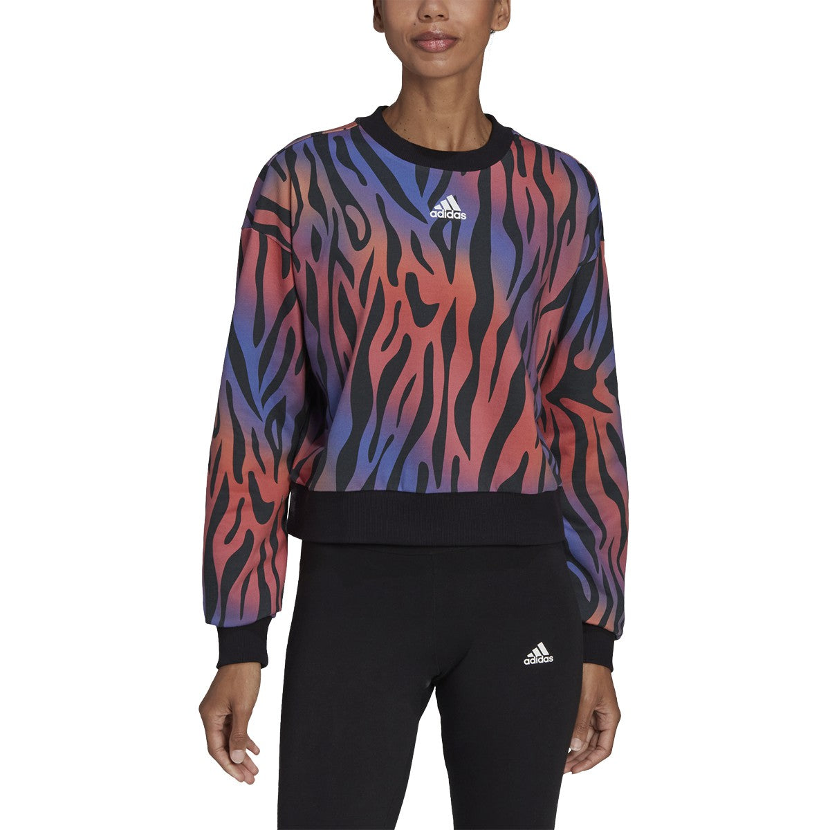 adidas Tiger Print Sweatshirt - Womens Casual