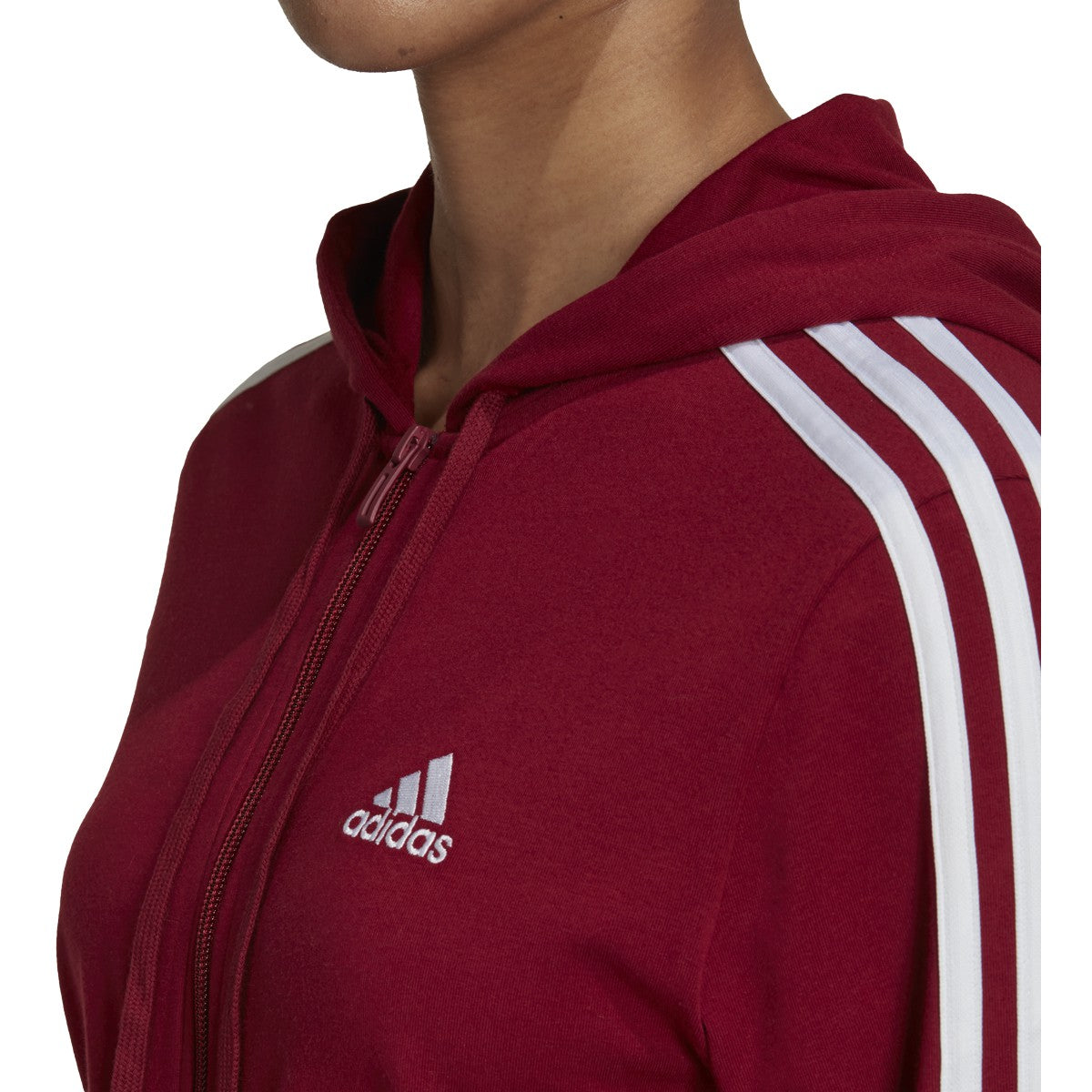 adidas Essentials 3-Stripe Full-Zip Hoodie - Womens Casual