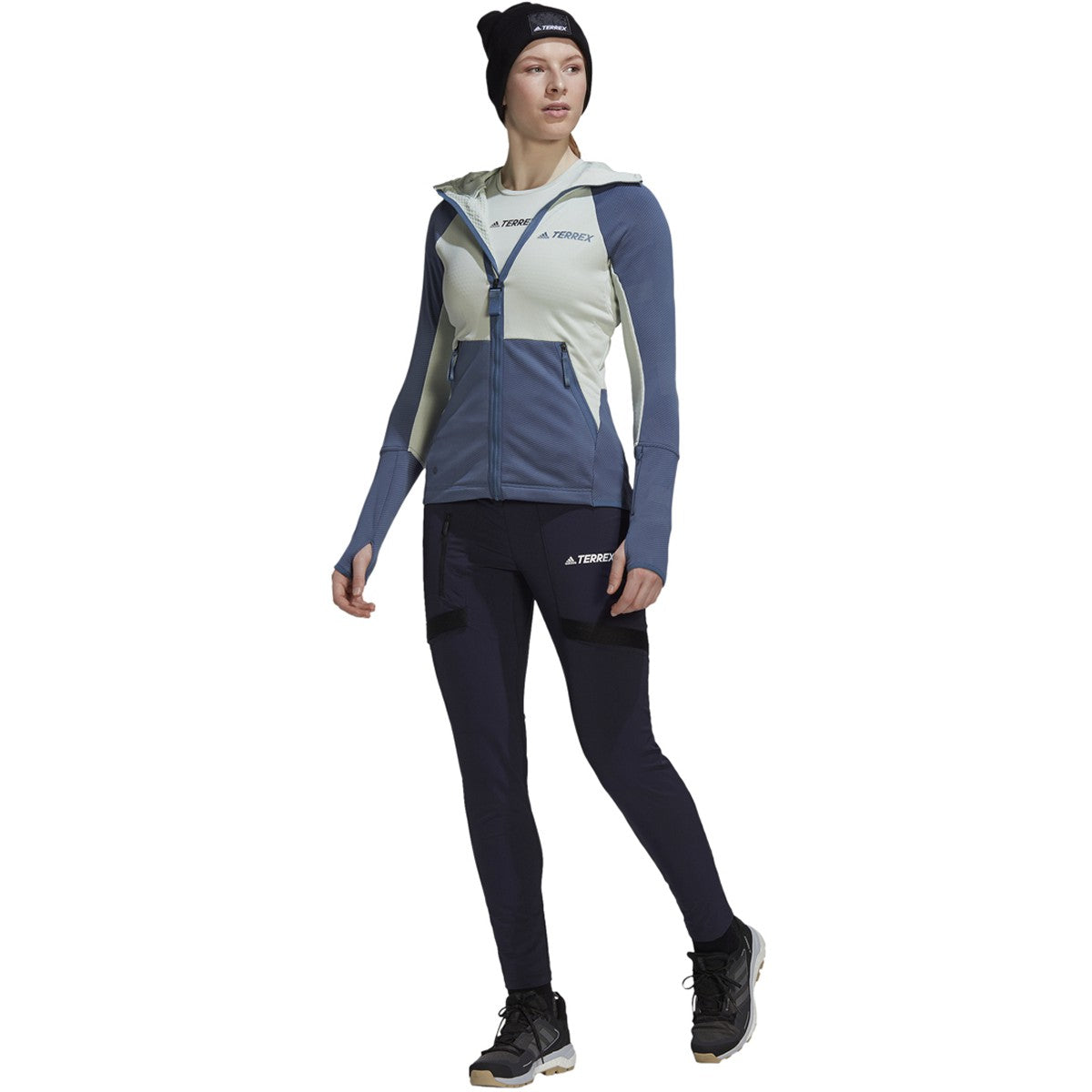 adidas Terrex Tech Flooce Womens Hooded Fleece Hiking Jacket