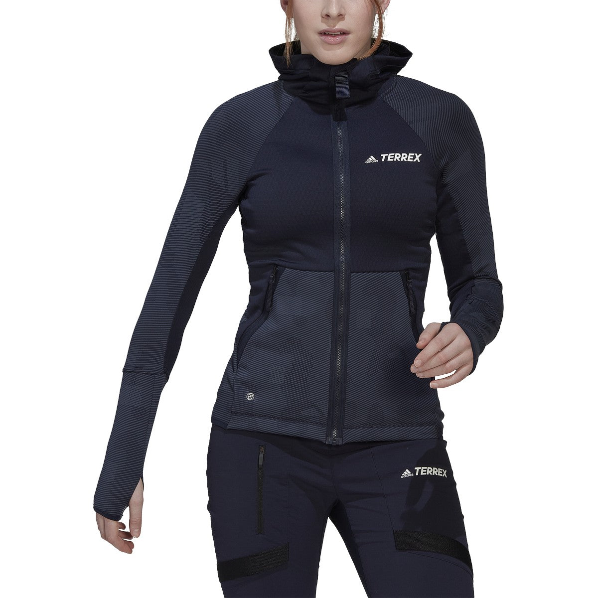 adidas Terrex Tech Flooce Womens Hooded Fleece Hiking Jacket