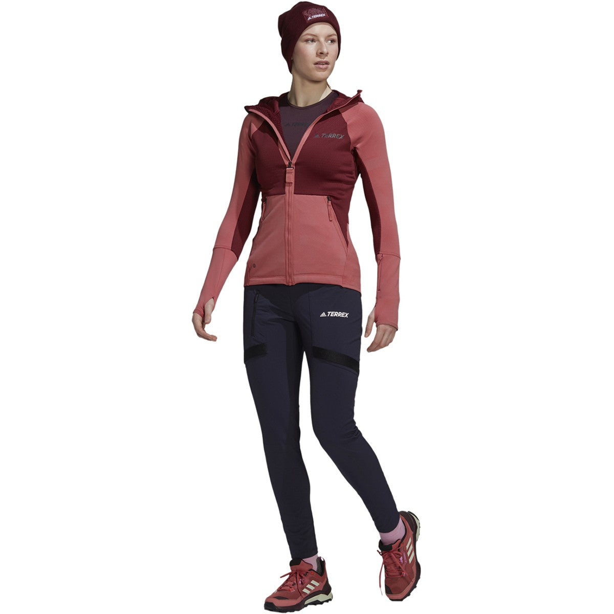adidas Terrex Tech Flooce Womens Hooded Fleece Hiking Jacket