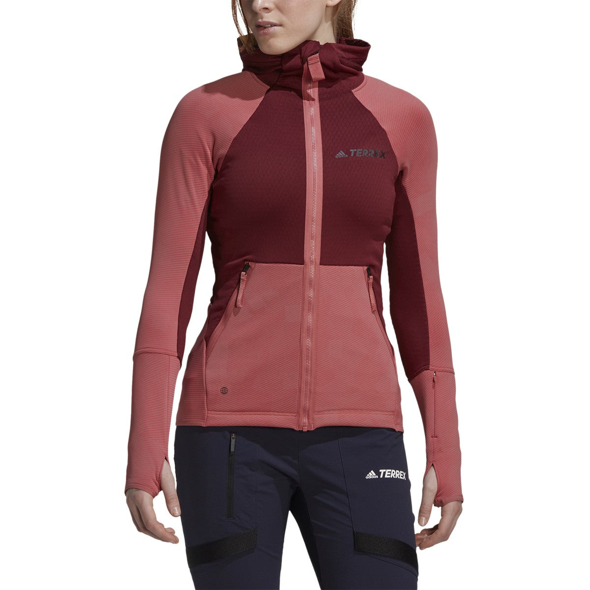 adidas Terrex Tech Flooce Womens Hooded Fleece Hiking Jacket